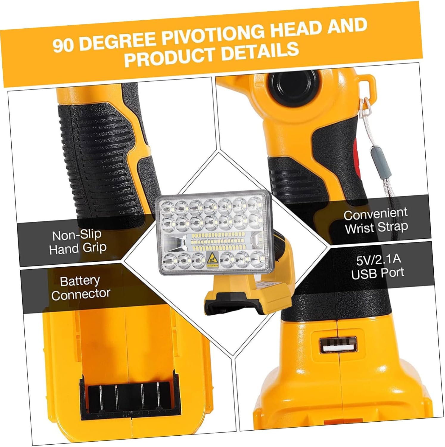 DOITOOL Outdoor LED Light Battery Batteries Work Lights with Stand Emergency Light Horizontal Spotlight