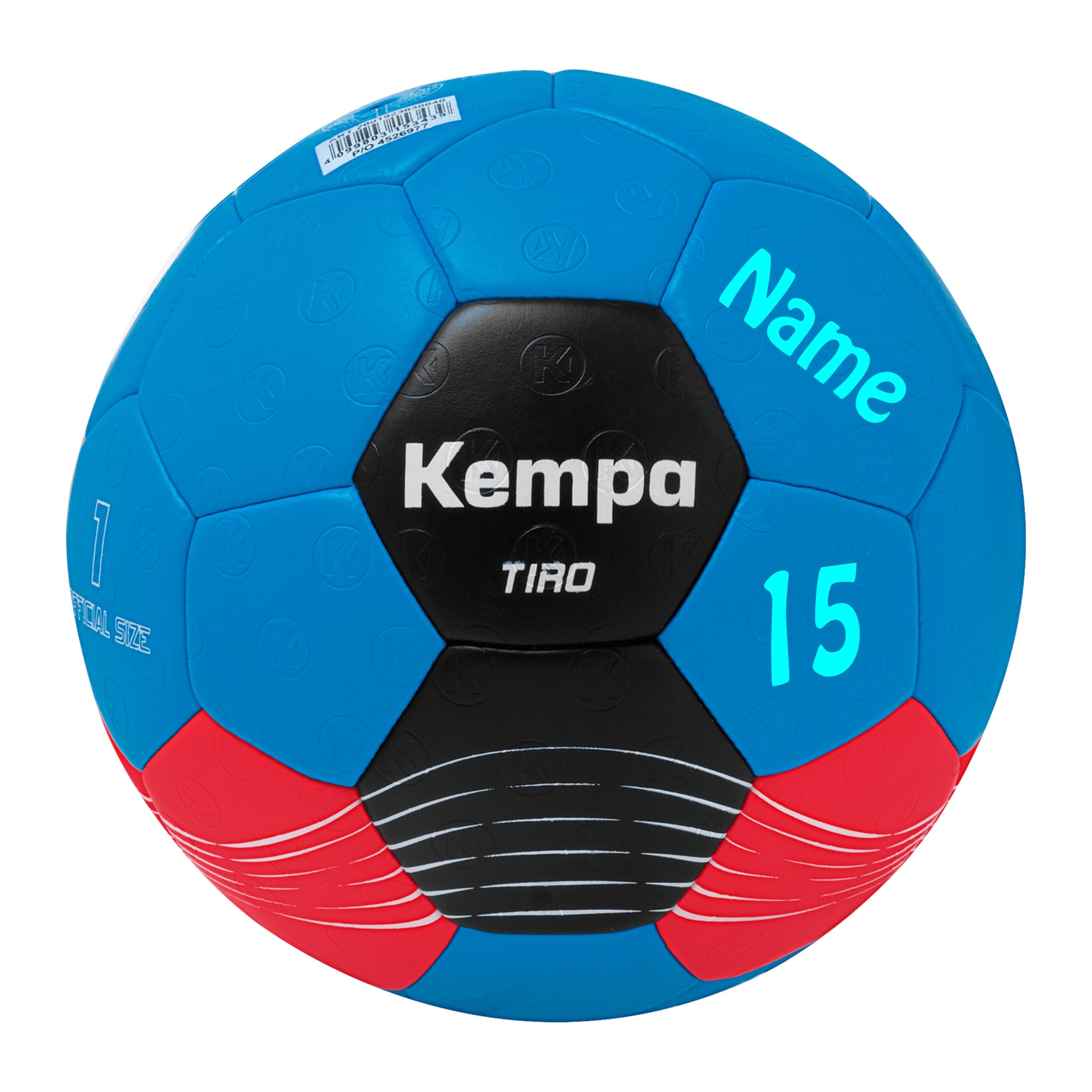 Kempa Sportartikelland Angebot Handball Tiro extra leicht blau/rot Größe 1 + Aufdruck Name