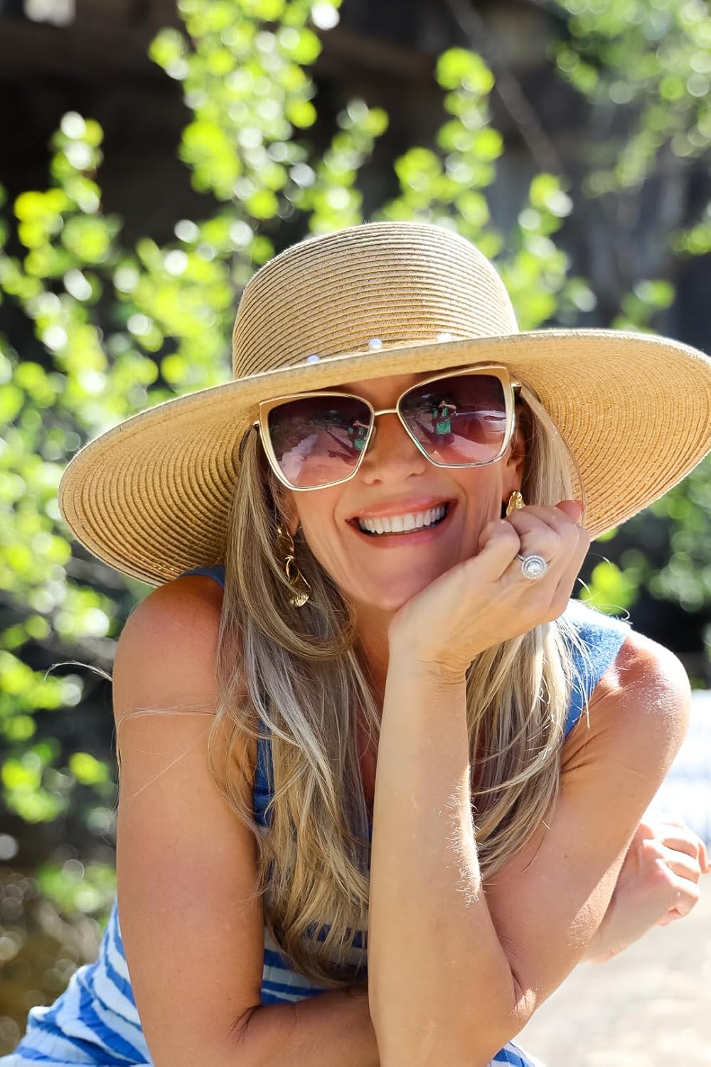 Funky Junque Wide Brim Panama Sun Hat Packable Straw Hat for Beach, Summer & Vacation UPF 50+ - Image 3