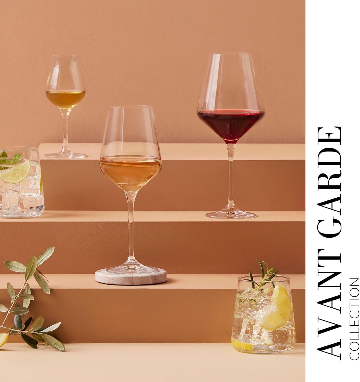 Krosno Red Wine Glasses 4-Piece 16.6 oz Avant-garde Collection, Perfect for Home, Restaurants & Parties, Dishwasher Safe, Thin Rim, Long Stem | Lead-Free Crystal Glass