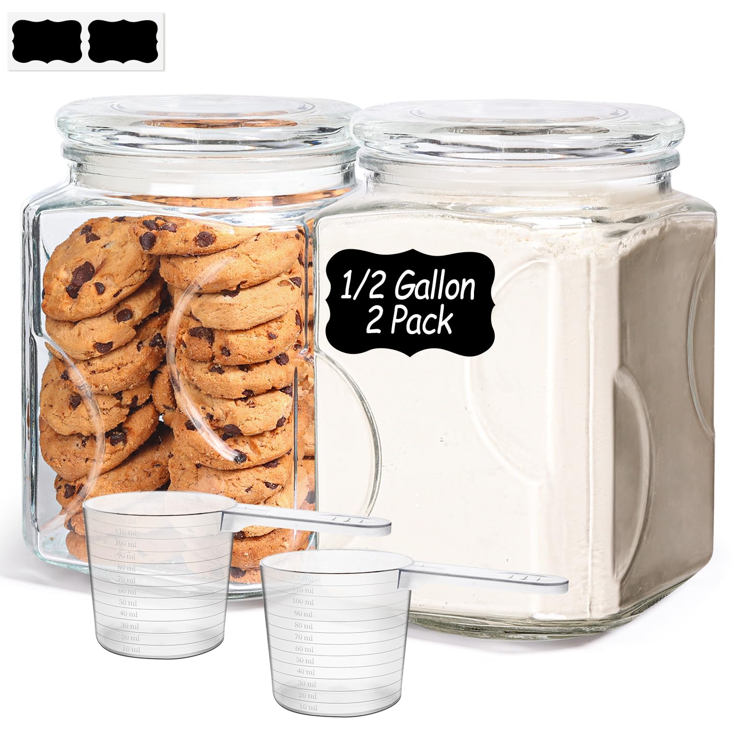 ComSaf 64oz Square Glass Set of 2