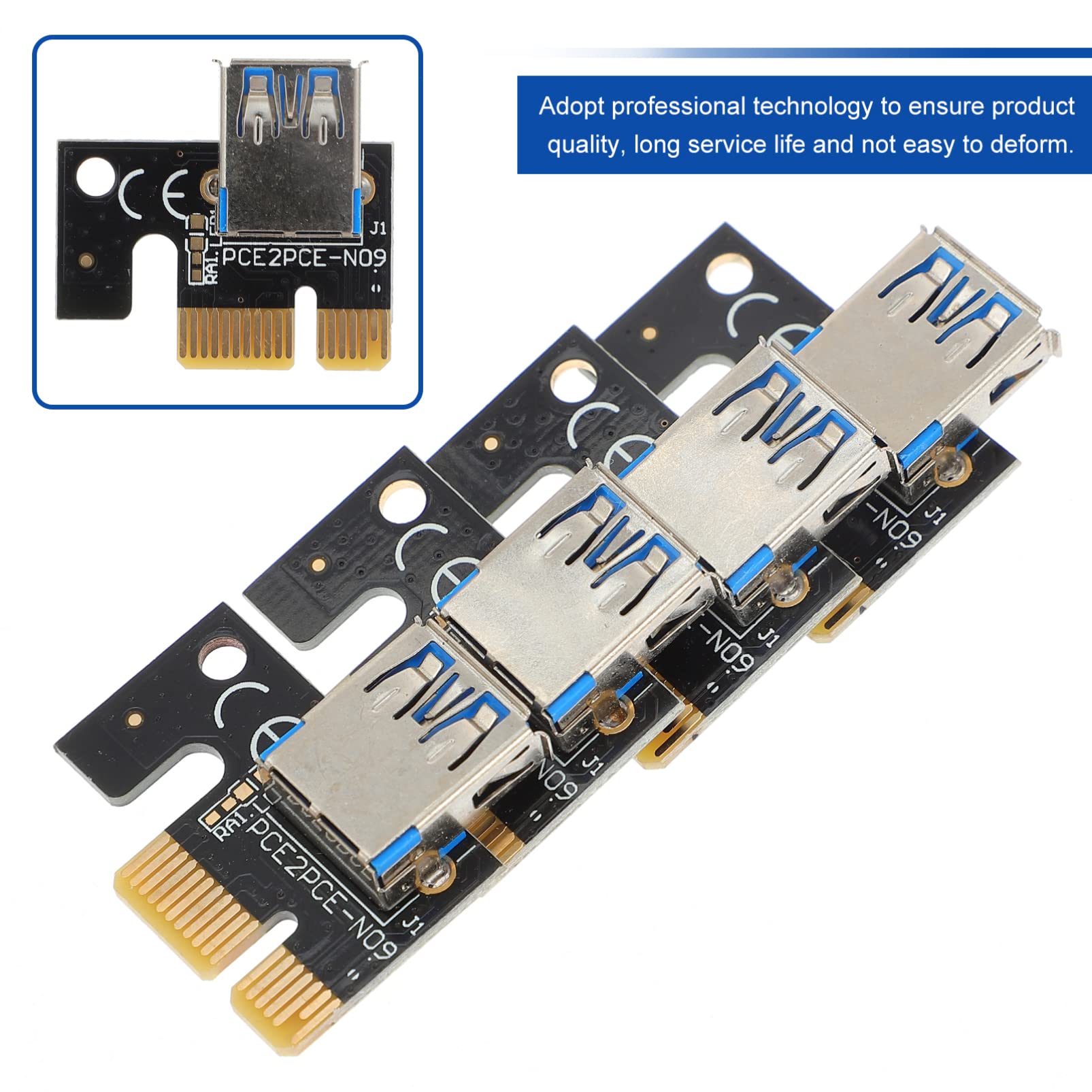Beaupretty 4pcs Pci-e to Riser Cards to Pci- for Mining and Easy to Install Compatible Desktop Graphics Cards