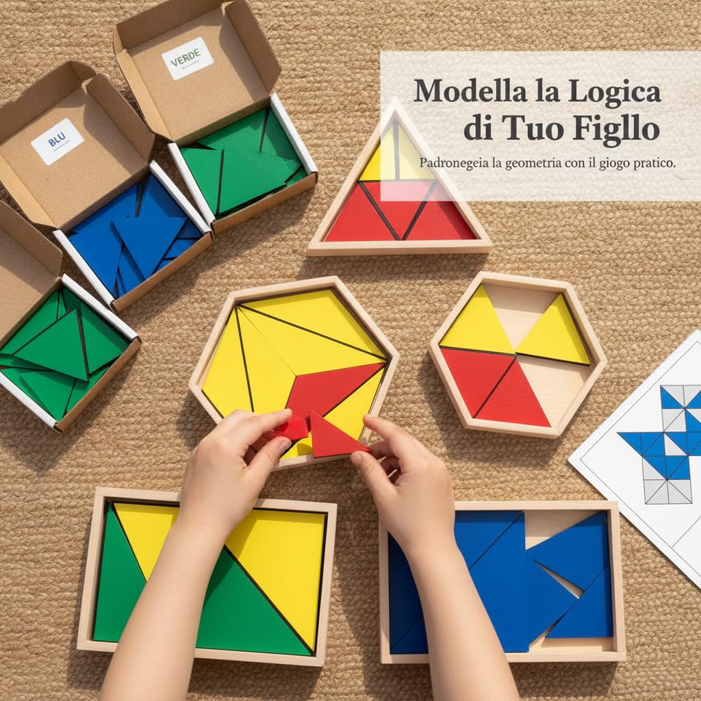 Giocattolo per Sviluppo in Legno con Forme Geometriche per Bambini 4-6 Anni - educativi | per la scuola, Versione professionale