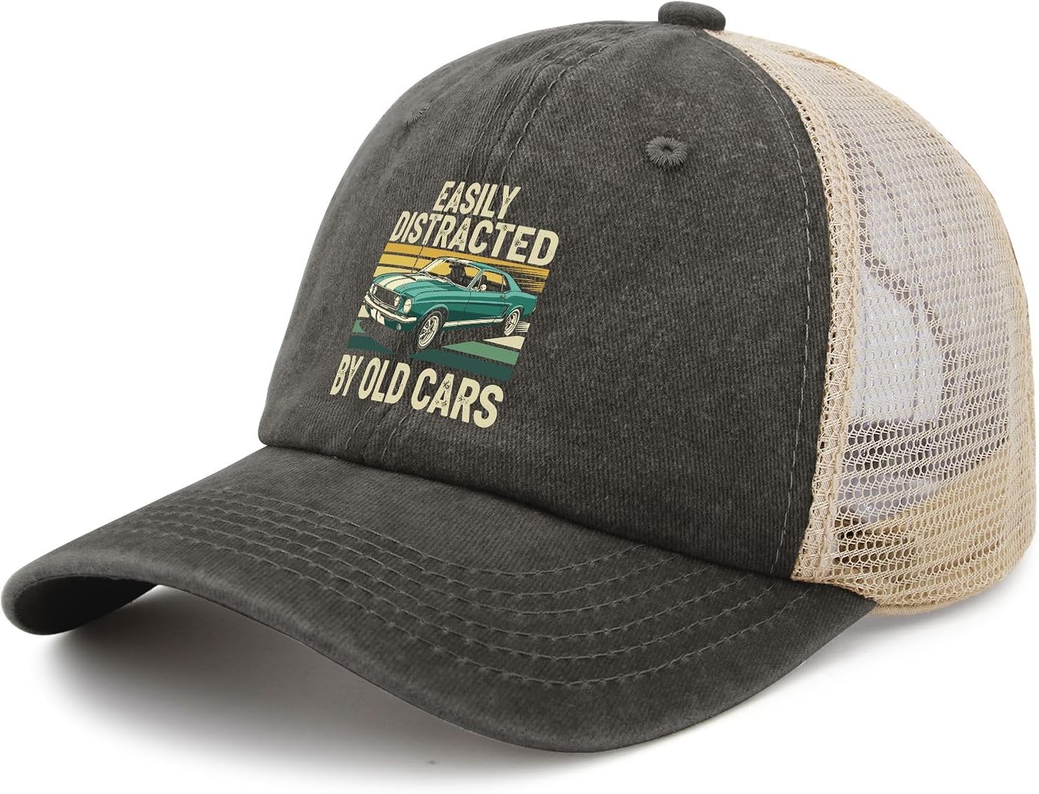 Easily Distracteds by Trains Funny Baseball Hats Cool Cap for Grandma - Image 2