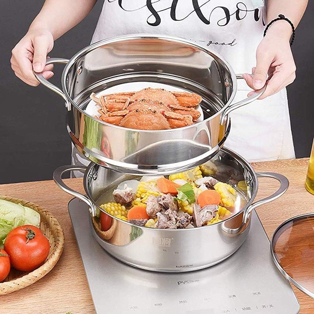 Stainless Steel Steamer/, Multifunctional Steamer, Three-Layer Large Commercial Steamer, Suitable for Induction Cooker and Gas Stove