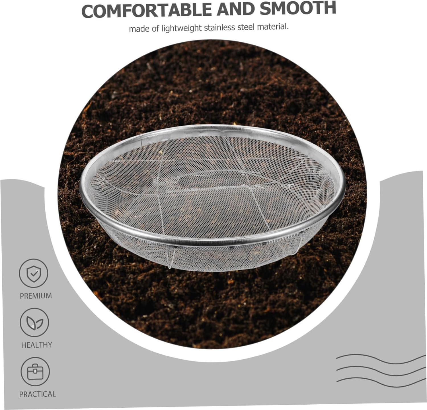 Gardening Soil Sifter Sifting Pan Screen for Beach Garden Easy to Clean Lightweight for Planting