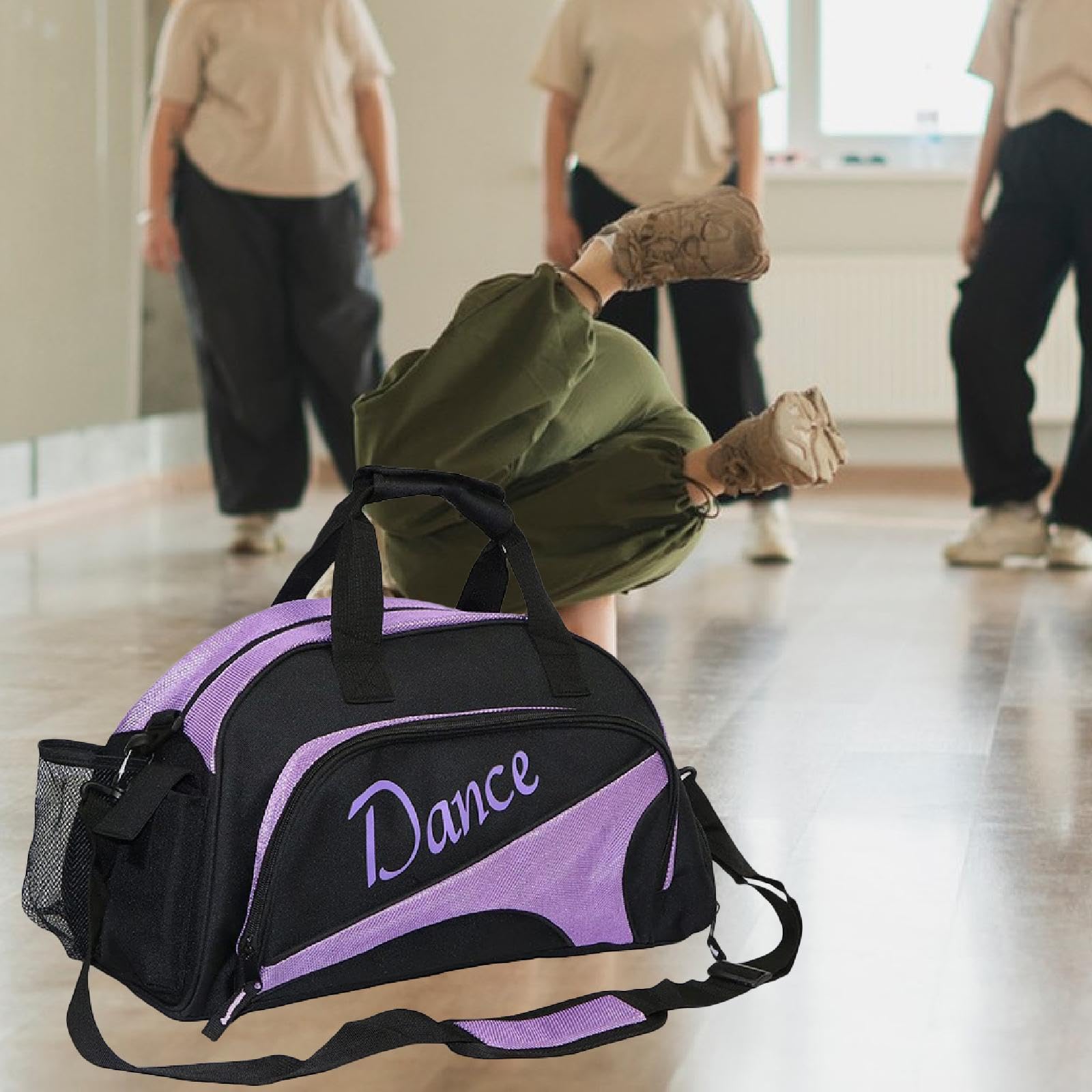 rockible Moderne Gymbag für Tänzerinnen mit Verstellbarem Riemen Und Organisationsfächern aus Oxford-Stoff Perfekt für Unterricht Und Auftritte