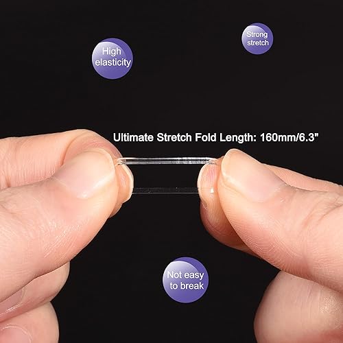 Miniatura 4 de MECCANIXITY Banda elástica de goma de poliuretano termoplástico transparente de 0.63 pulgadas de diámetro para oficina en casa, paquete de 2800