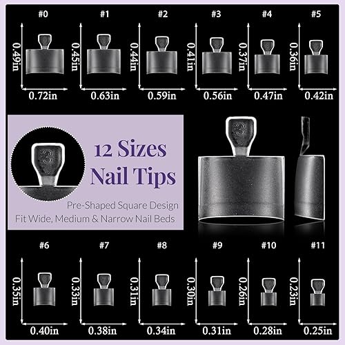 Miniatura 10 de AddFavor 240 puntas de uñas de gel X de cobertura completa, puntas de uñas de almendra transparentes, de longitud media, uñas postizas artificiales