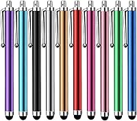 10 Pack Universal Capacitive Stylus Pens for iPad Pro, Air, Mini, Tablets, Smartphones - Multi-Color, Glove-Friendly, Clip Design