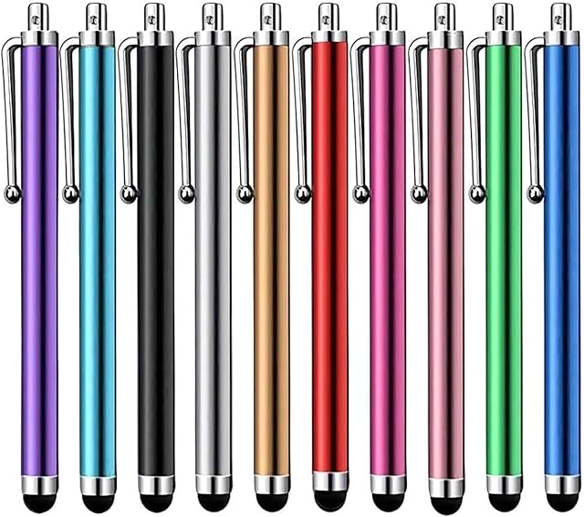 Rysik [10 sztuk) uniwersalne pojemnościowe długopisy do ekranu dotykowego do tabletów, iPada Mini, iPada Pro, iPada Air, smartfonów, Samsung Galaxy