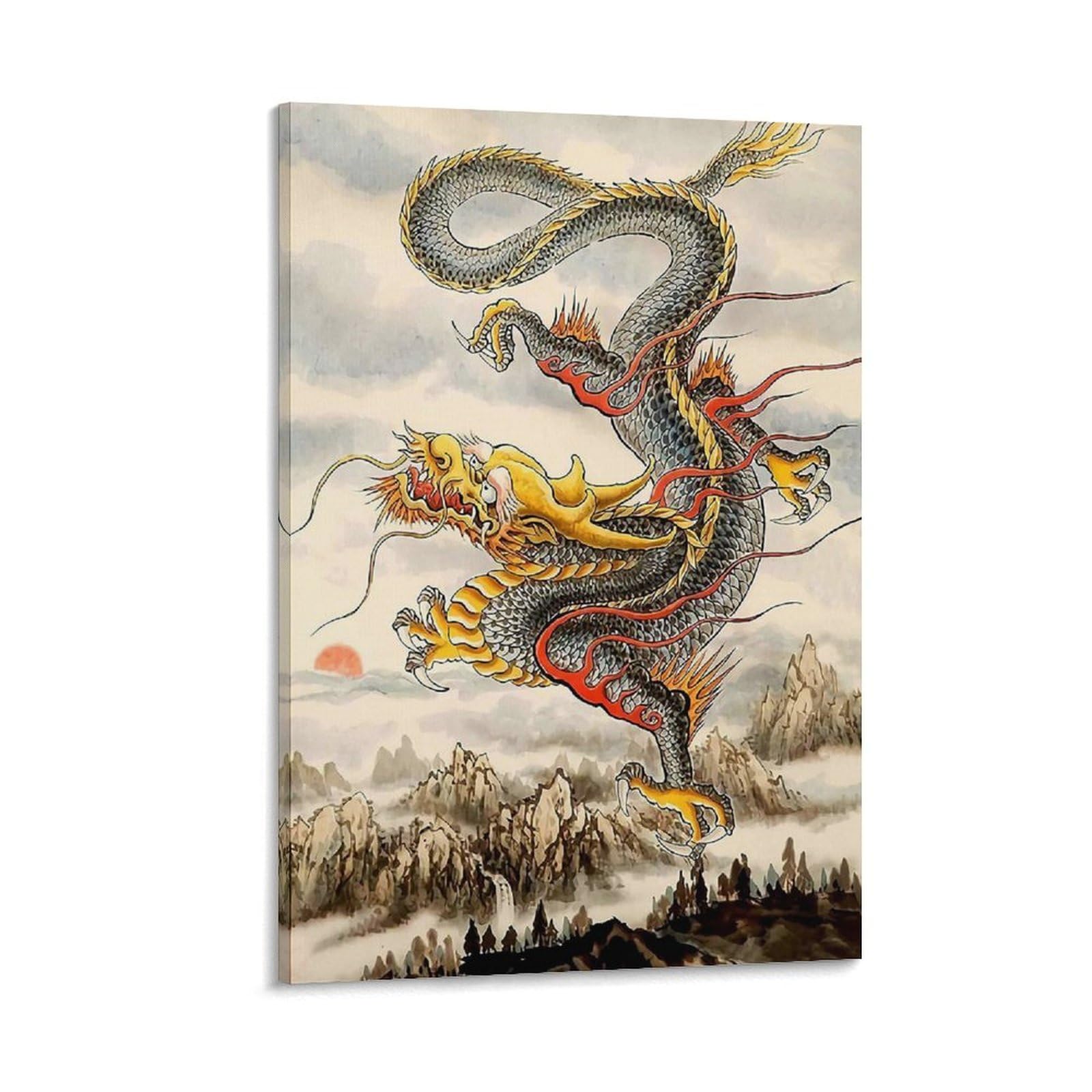 アジア風ドラゴンアート貼り絵　大きめ Amazon.co.jp: ドラゴン 龍 中国風 中華風 りゅう ポスター 絵画