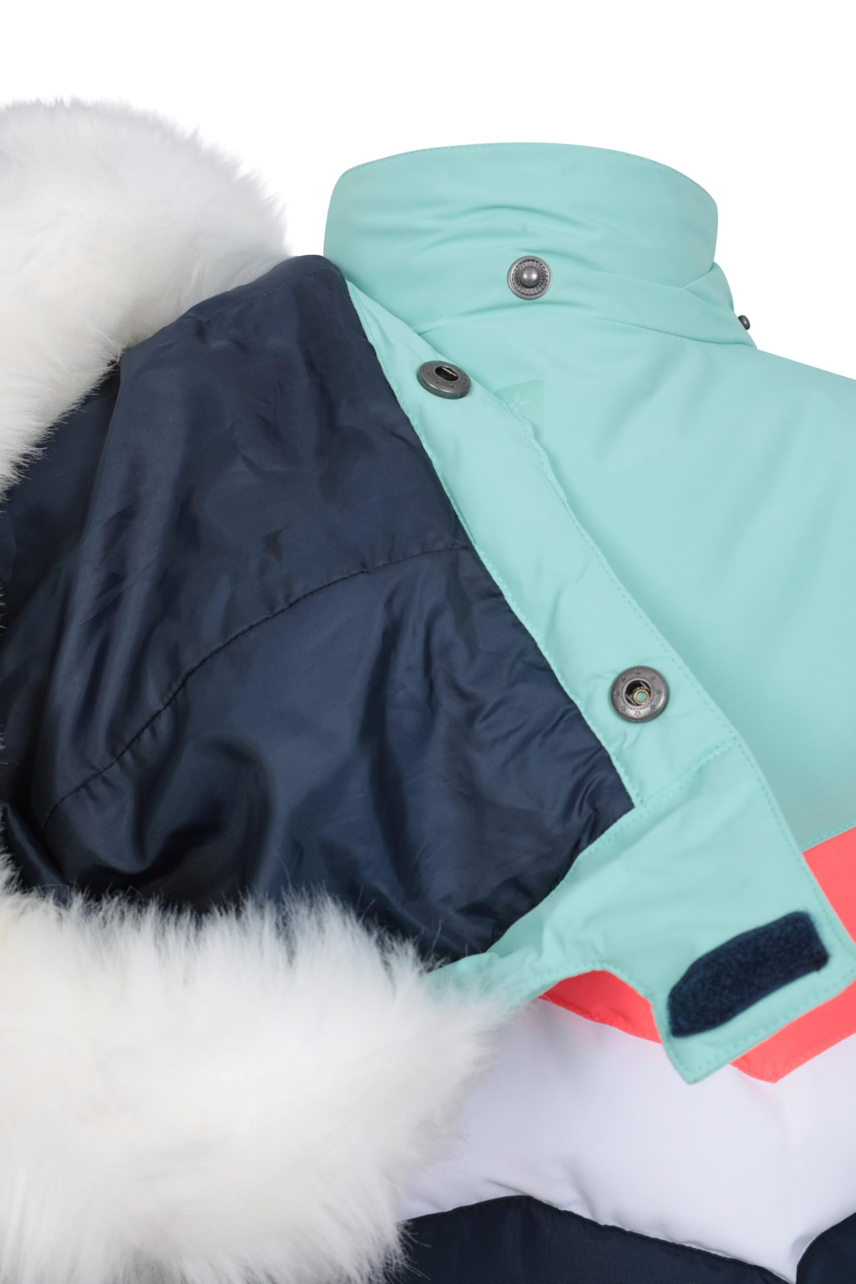 Mountain Warehouse Veste de Ski rembourrée Arctic pour Enfant - Résistante à l'eau, Jupe Pare-Neige intégrée, Isolation en Microfibre, Capuche détachable, Hiver