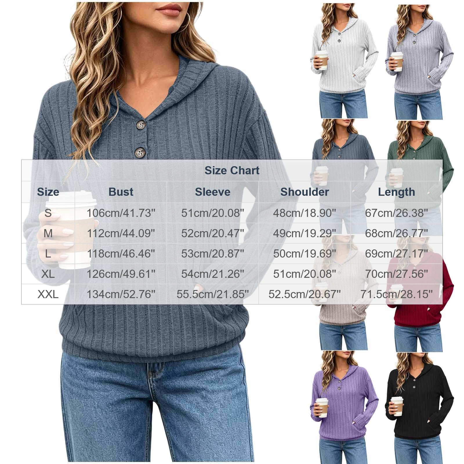 Damen Strickpullover Weiche Langarmshirt Oversize Einfarbig Kapuzenpullover