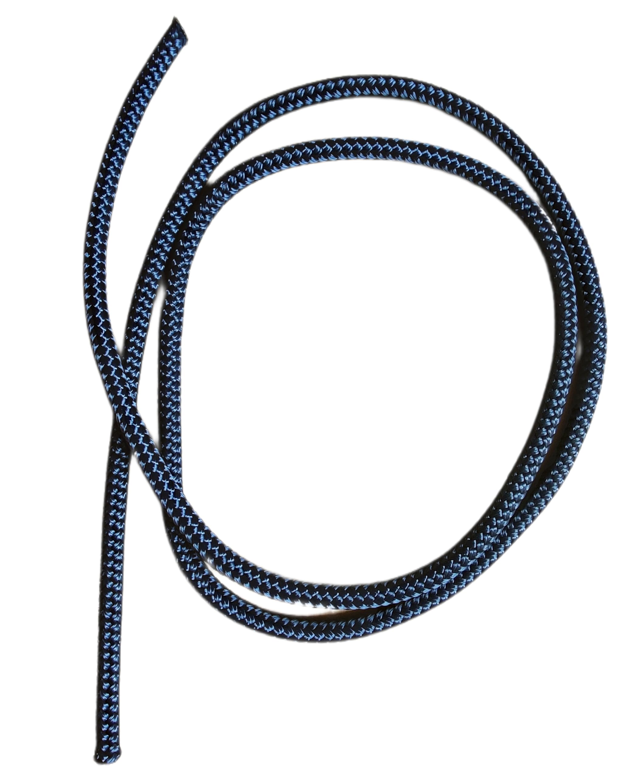 Corde en polyester double tressée 6 mm pour voile, bateau, yacht, canot, exercice équestre, multi-usage, résistante aux intempéries (bleu marine, 1 m)