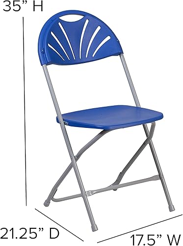 Miniatura 79 de Flash Furniture HERCULES Series - Silla plegable con respaldo de plástico de carbón de 650 libras, 8 unidades Carbón vegetal,Negro