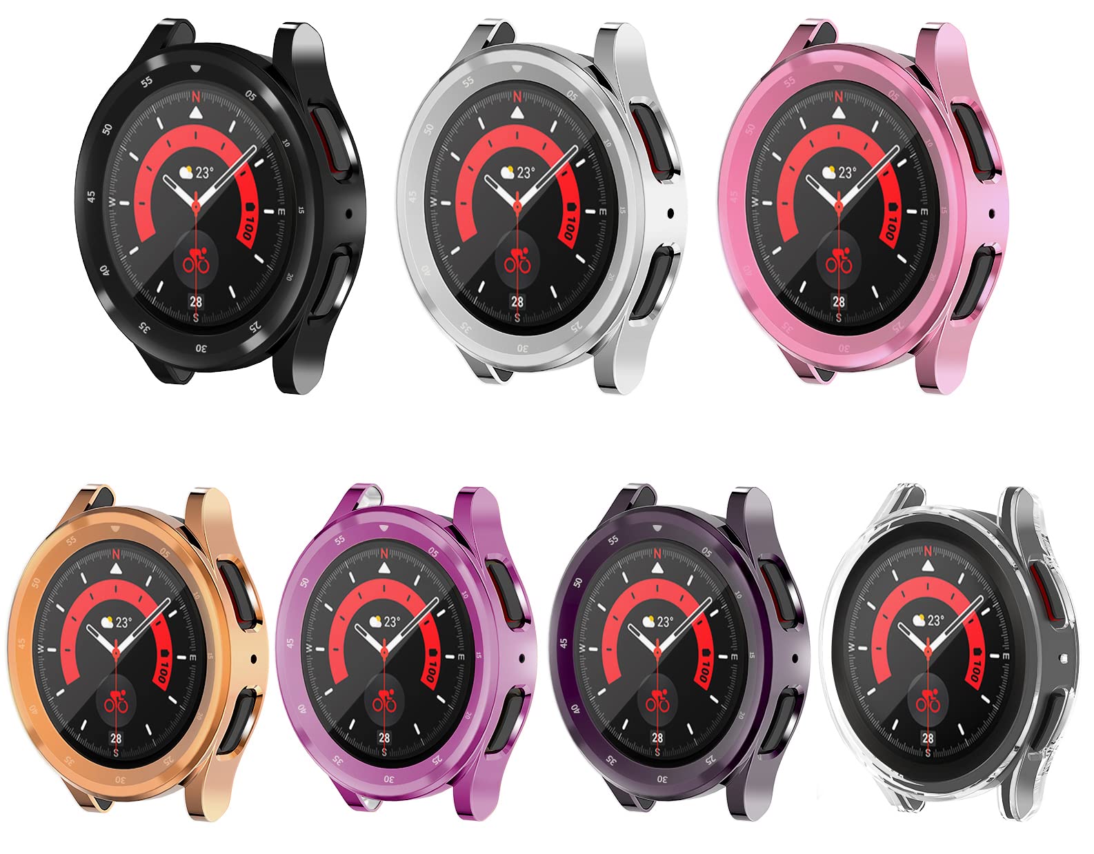 7Pack TenCloud Screen Protector Case Compatible with Samsung Galaxy Watch 5 Pro 45mm TPU Bumper Watch Case for Galaxy 5 Pro