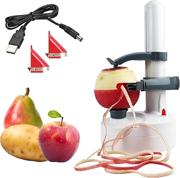ARSUK Electric Potato Peeler Automatic Rotating Apple Peeler Potato Peeling Machine Automatic Fruits Vegetables Cutter Kitchen Peeling Tool