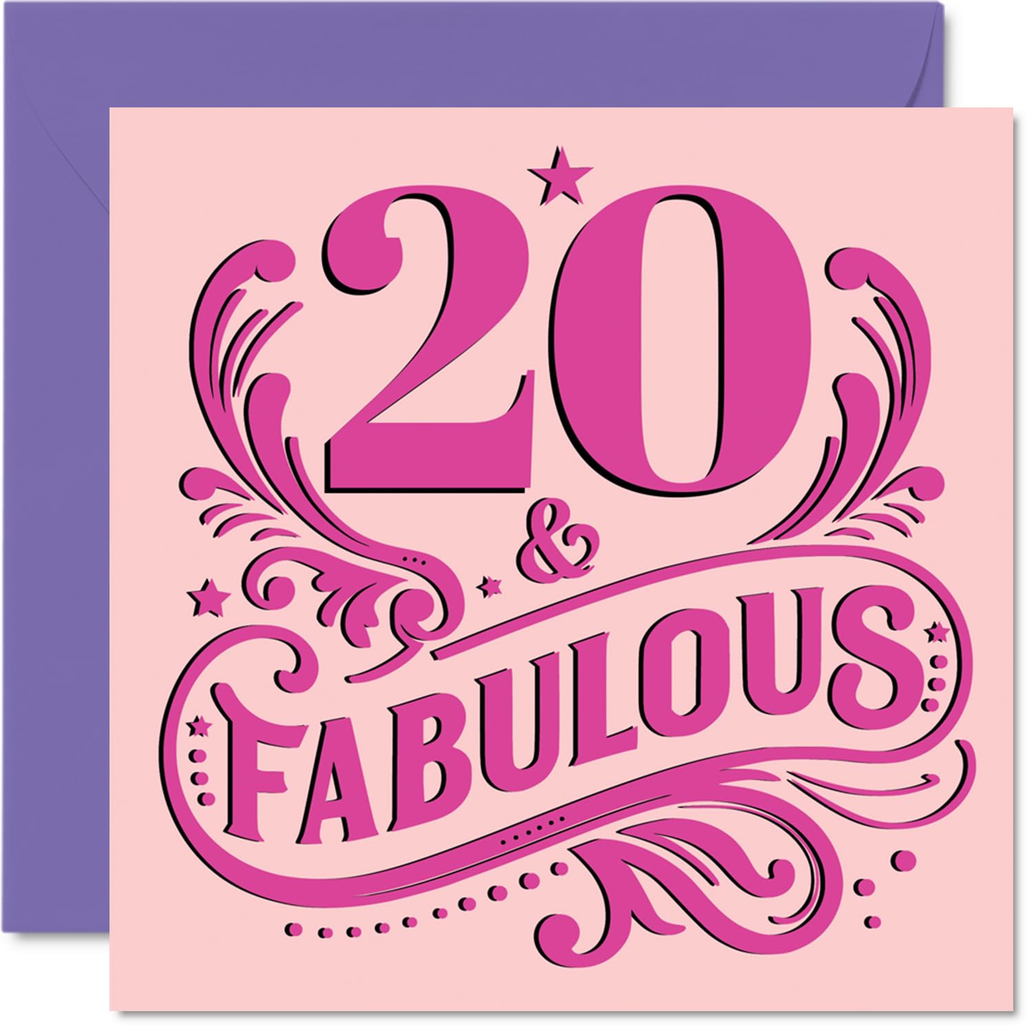20th Birthday Cards for Women - Fabulous - Happy Birthday Card for 20 Year Old Woman Cousin Friend Daughter Sister, 145mm Bday Greeting Cards