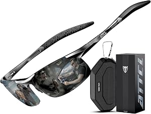 ATTCL Polarized Sunglasses for Men Fishing: UV400 Protection Lightweight AL-MG Frame Wraparound Sun glasses for Driving Golf