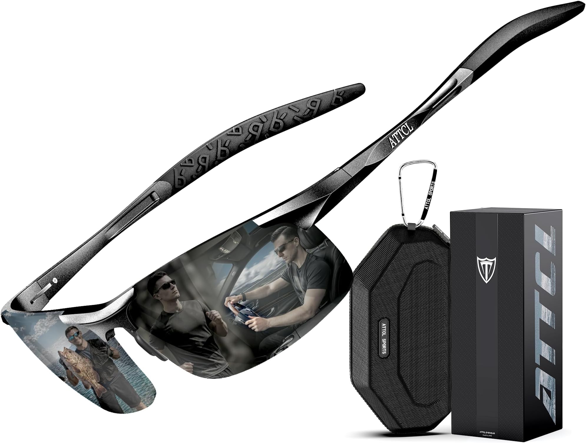 Polarised Sunglasses Mens Sports: UV400 Protection Anti Glare Wrap Around Lightweight Cycling Running Golf Driving