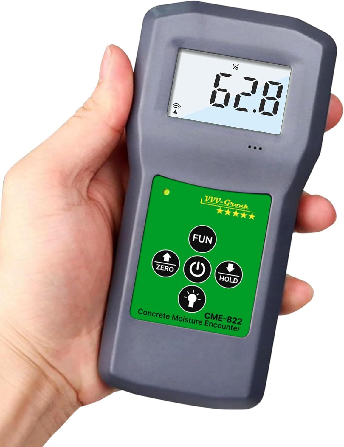 Concrete Moisture Meter CME-822 – Non-Destructive Digital Moisture Detector for Concrete Slabs, Floors & Walls, Surface Moisture Tester 0–70% with Backlight Display & Audible Alarm