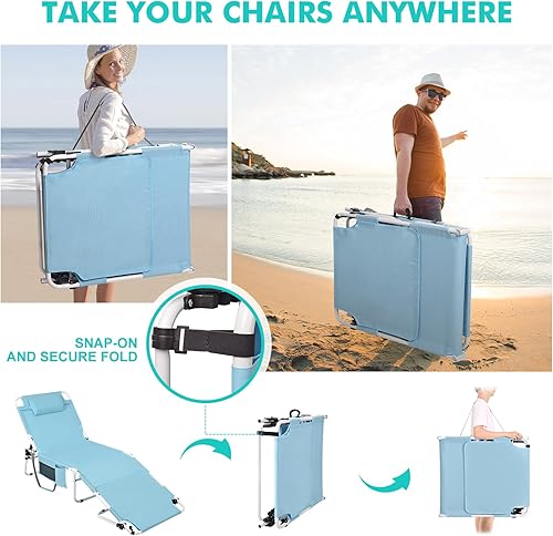 Miniatura 6 de Silla de bronceado con agujero facial, silla de descanso exterior resistente, silla de bronceado plegable al aire libre boca abajo, agujero para el