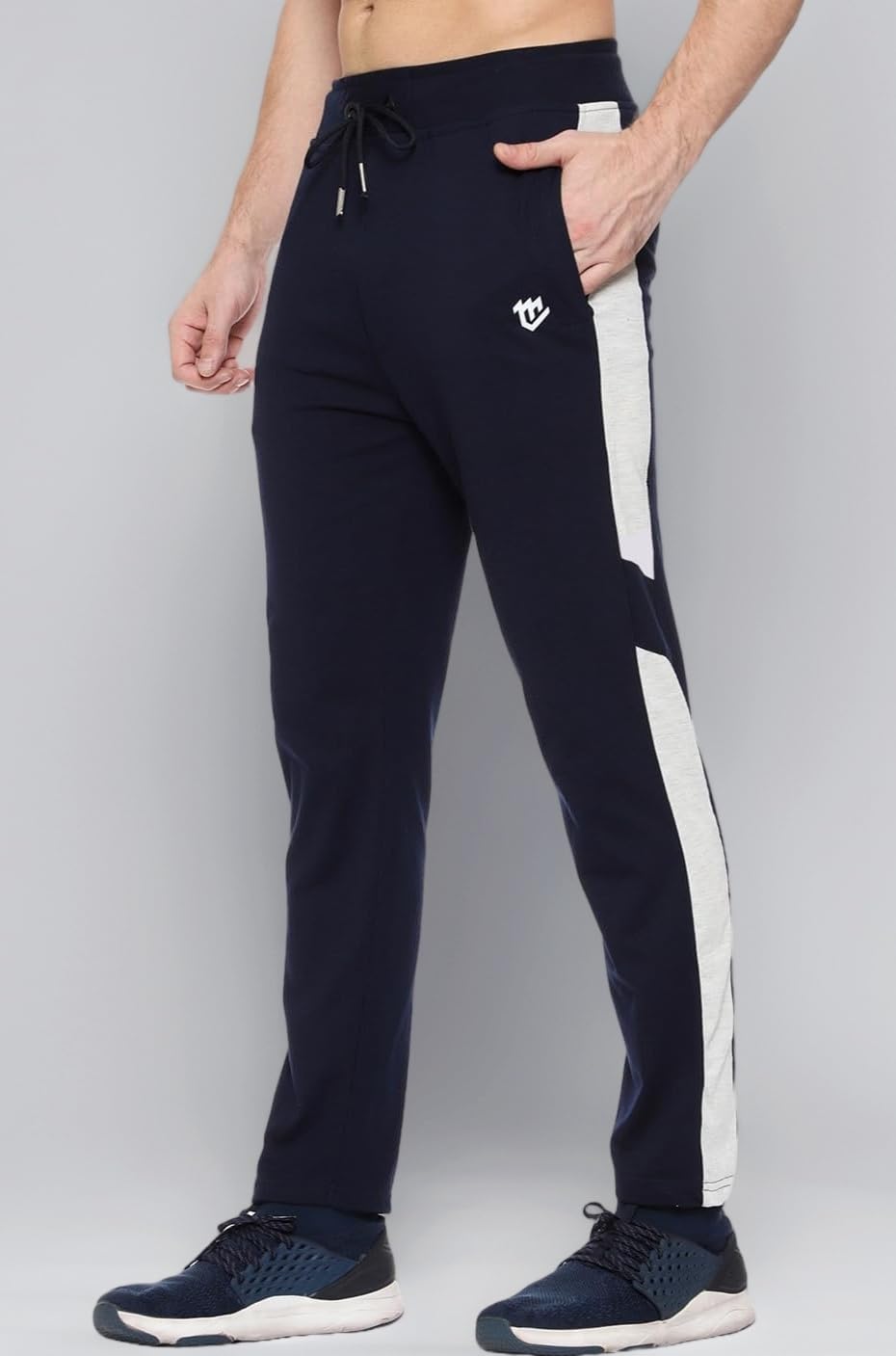 Track Pants for Men: Regular Fit Cotton Blend Lower with 2 Side Zipper Pockets, Back Pocket - Your Go-to for Running, Gym, and Comfortable Style.