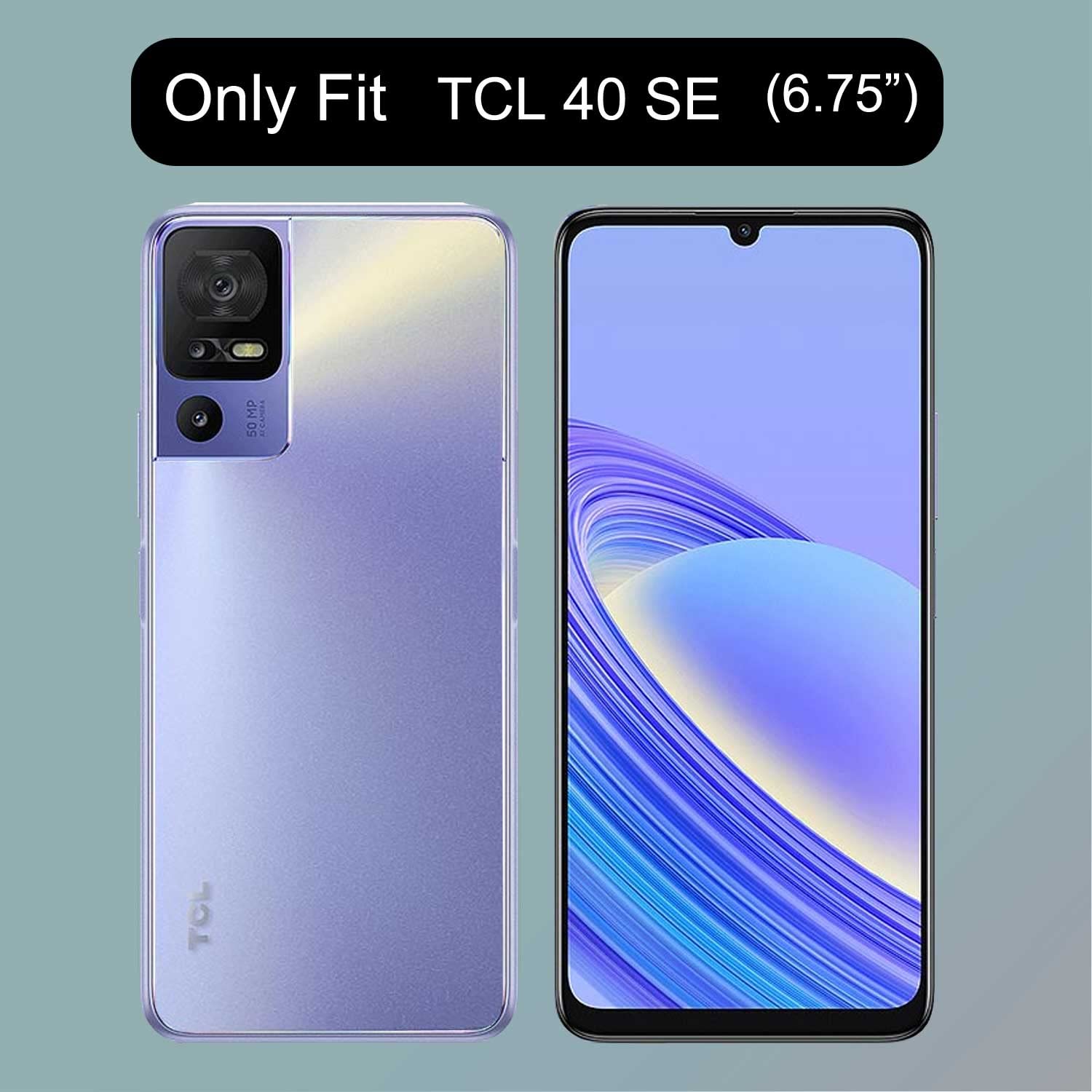 JDXHFF Cover Compatibile con TCL 40 SE (6.75) e 2 Pezzi Pellicola Protettiva in Vetro Temperato - Nero Morbido Silicone Custodia Protettivo TPU Protezione Case Black