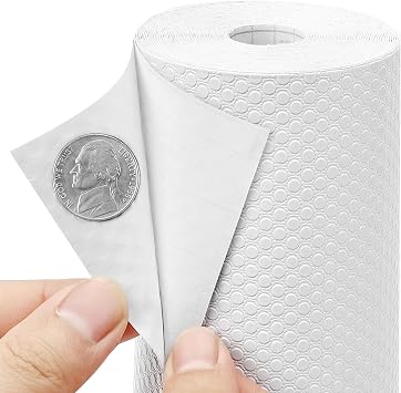Cabinet Shelf Liner Peel and Stick White Self Adhesive 15.7" W x 290" L | Non-Slip Waterproof Removable Kitchen Drawer Liner - Easy to Cut & Install Pantry Cupboard Liner Bathroom Contact Paper