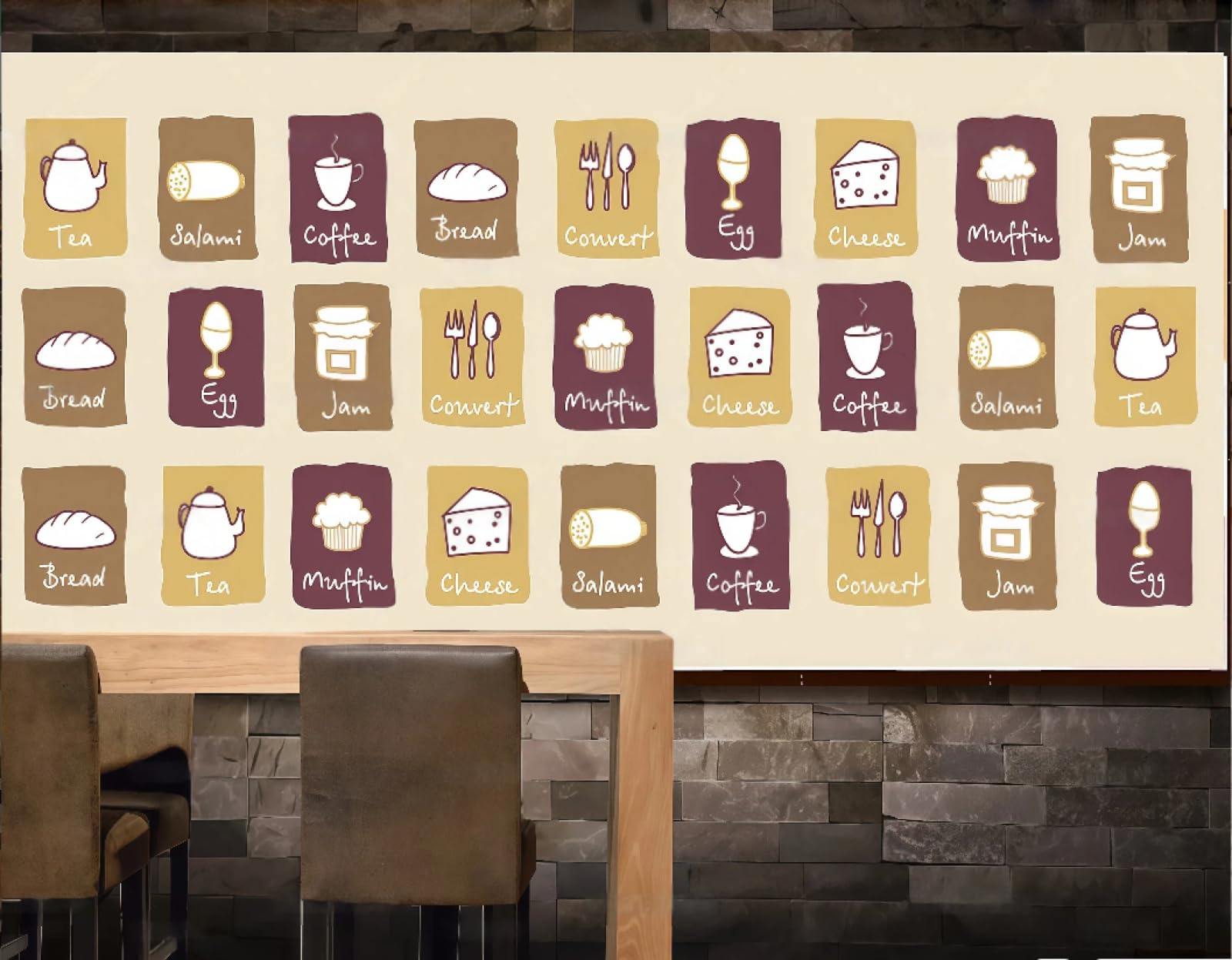 XDOUBAO Wallpaper Fashion Coffee Drink Dessert Cake Shop Afternoon Tea Coffee Shop Background Mural Western Restaurant Wallpaper,3D,350x245cm