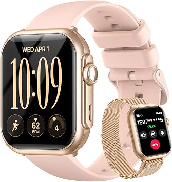 Smart Watch for Women,Answer/Make Call,1.85" HD Fitness Trackers, 2 Bands
