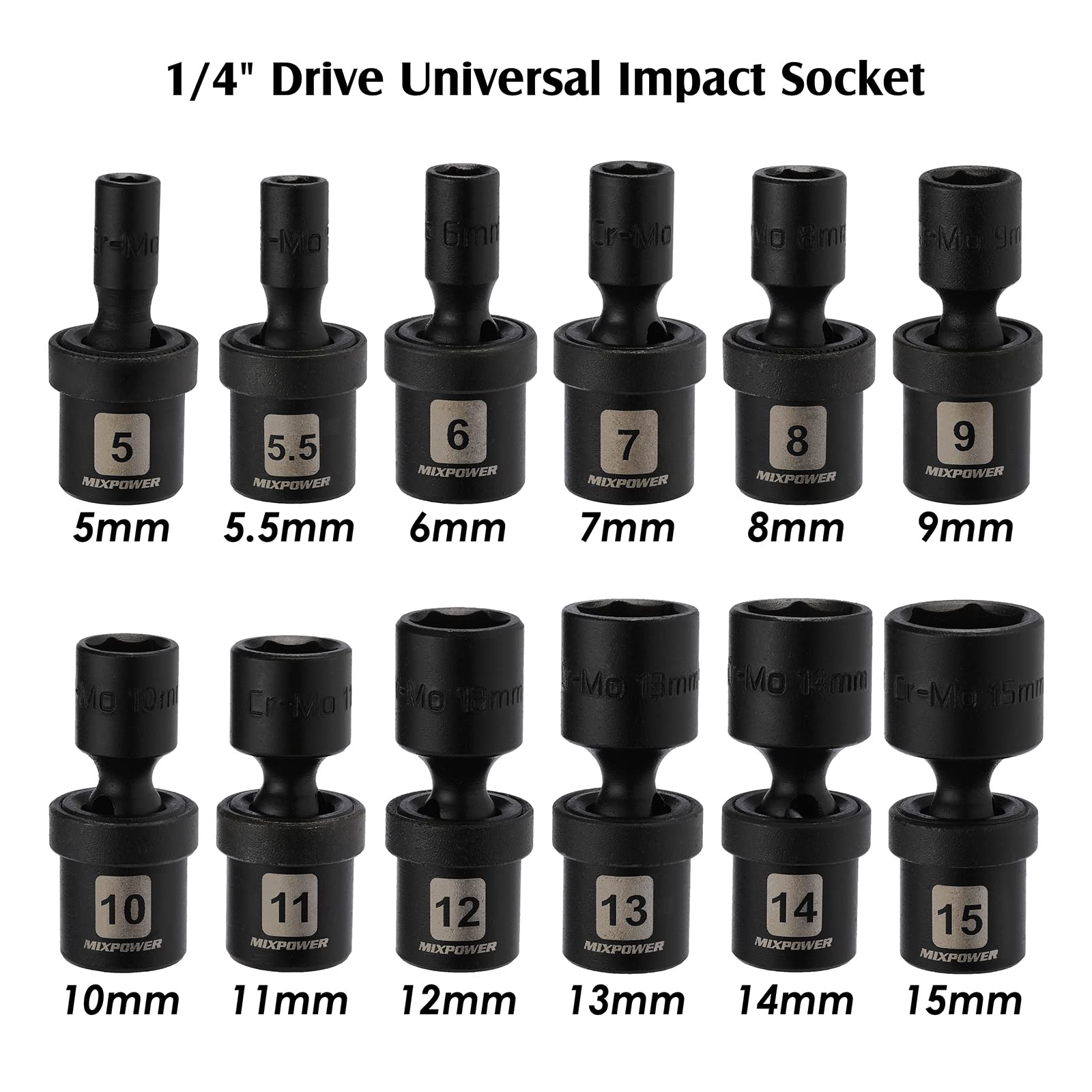 MIXPOWER Steckschlüssel-Set 4-teilig, 1/2 Zoll Antrieb – Inkl. 17, 19, 21 Mm & 3/4, 13/16 Zoll Nüsse