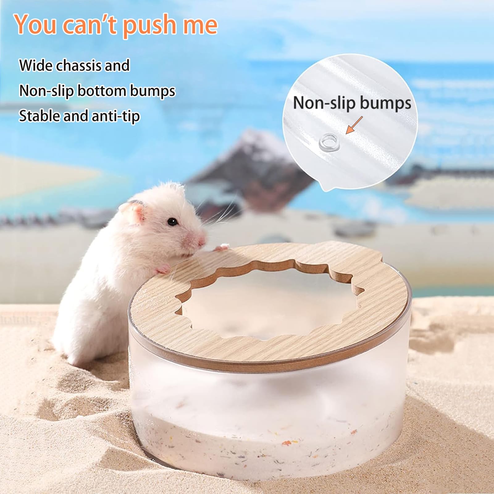 Marchul Hamster Sand Bath Container, Hamster Sand Bath Box with Cleaning Scoop, Transparent Hamsters Bathtub Bathroom Toilet - Image 3