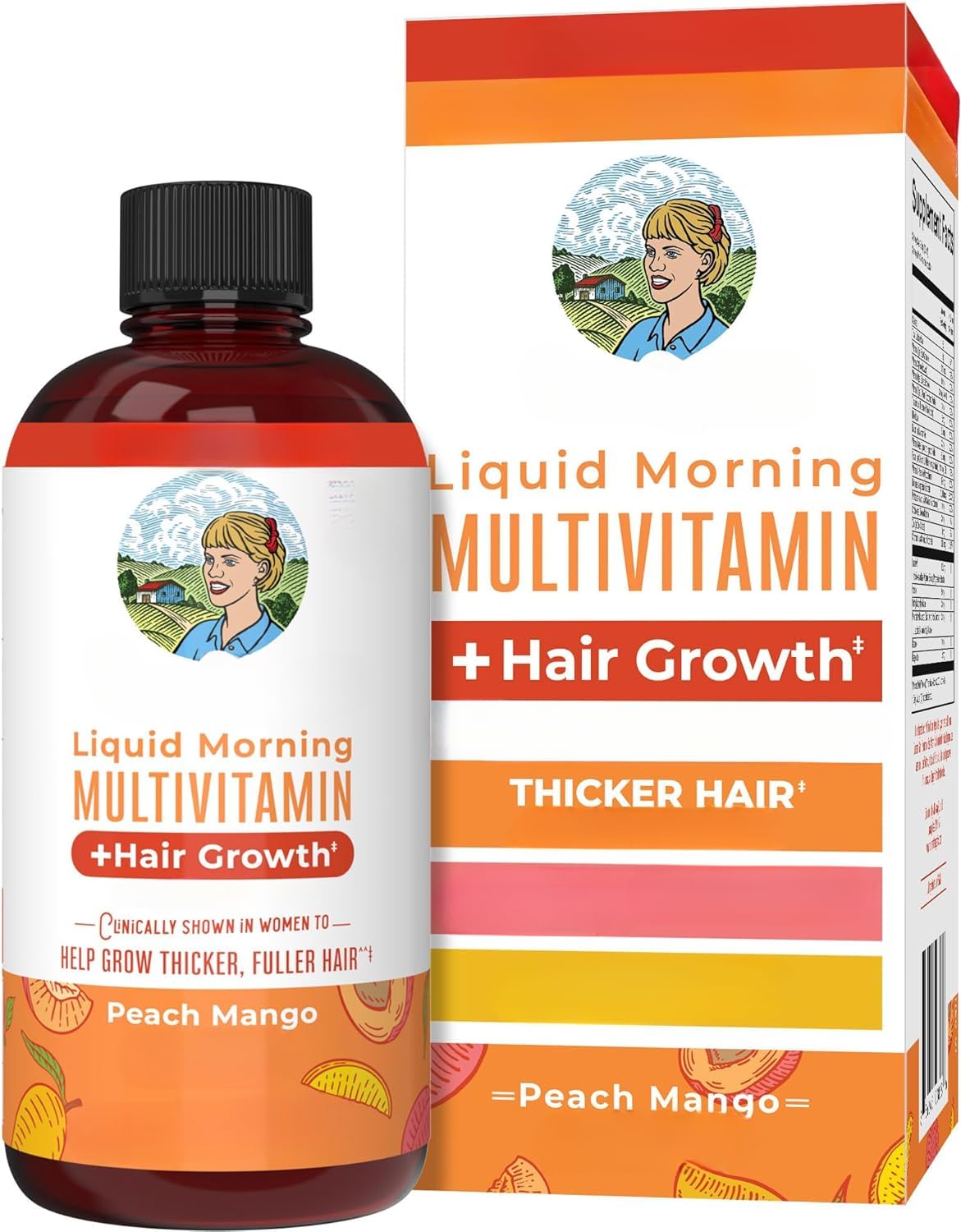 Multivitamina Líquida + Crecimiento Del Cabello | Mujeres para cabello más grueso y facial | Cuidado de la piel | Mayores de 18 años.