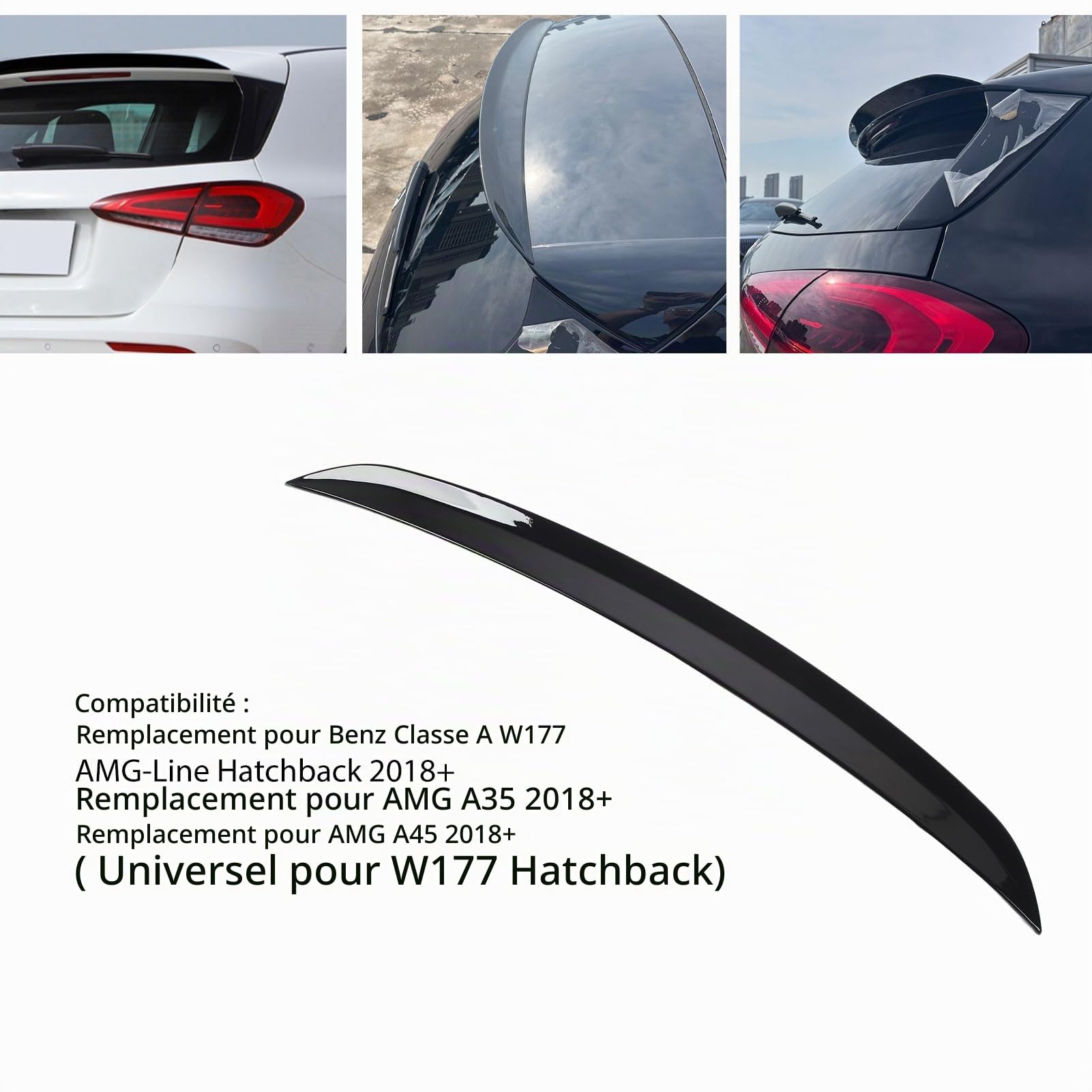 Aileron de Coffre, Aileron Arrière de Voiture Lame Toit de L'Aileron de Coffre Remplacement pour Classe A W177 Amg-Line Hatchback A35 Accessoires Extérieurs Auto