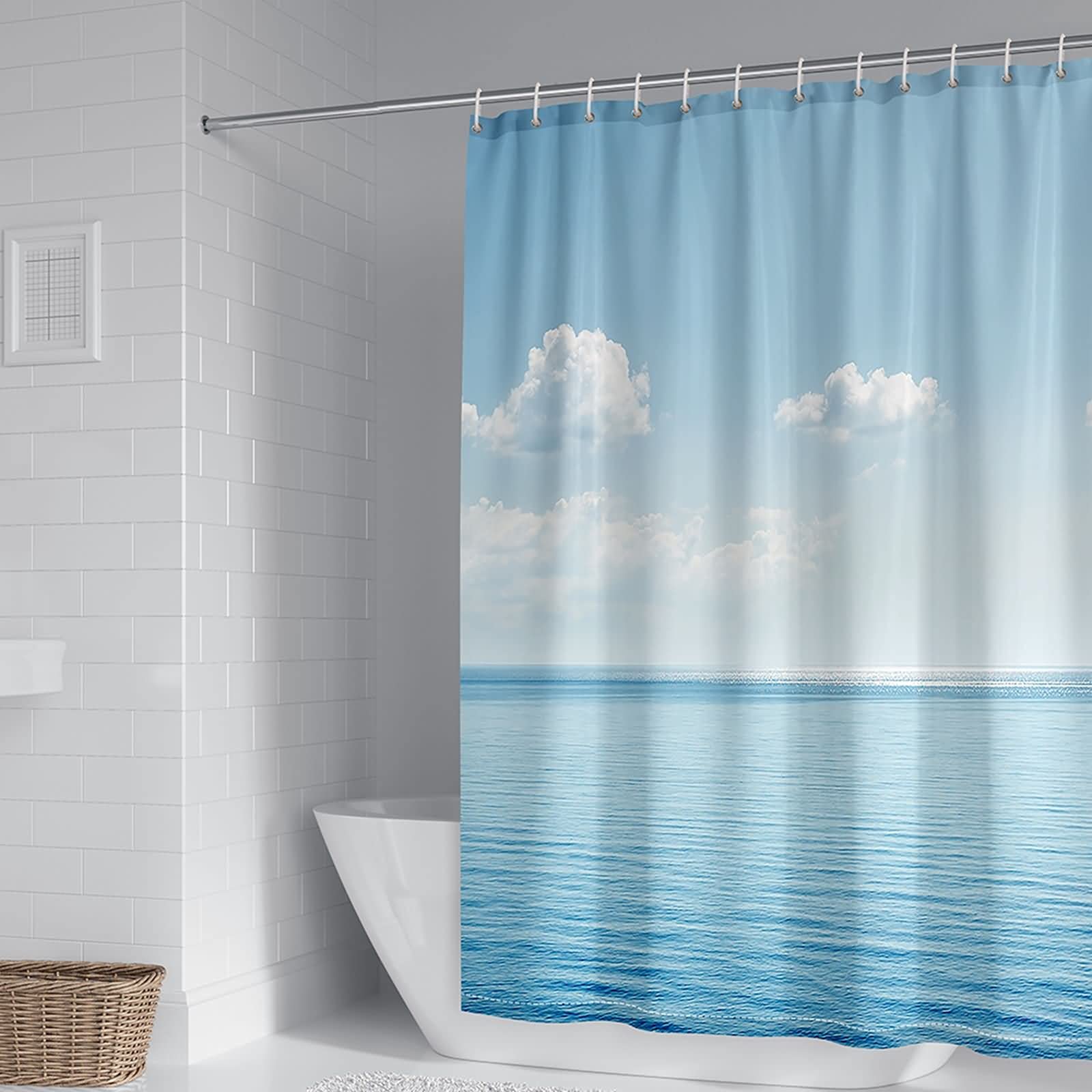 Rideau de douche anti moisissure 180x200 imperméable en polyester pour cabine et baignoire