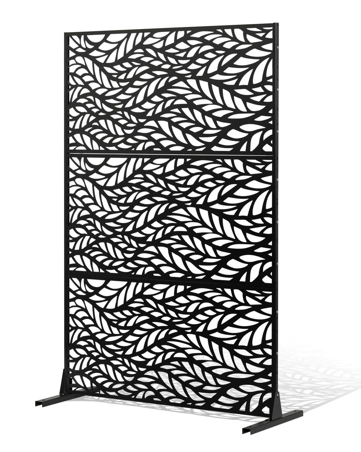 VEVOR Pannelli per Privacy in Metallo 120x50,8x183 cm Schermi Pannelli per Privacy all'Aperto, Fendivista Divisorio per Esterno Indipendente con Supporto, Recinzione Decorativa 3 Schermi da Giardino