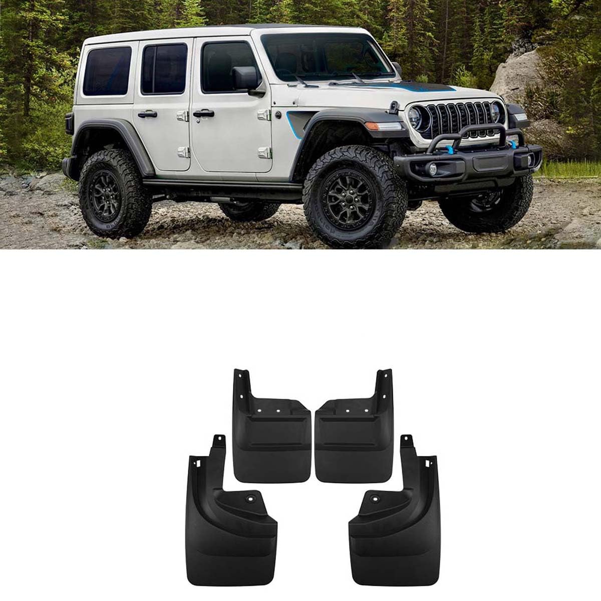 BXQDAM Car mud flaps,Compatible with Jeep Wrangler Rubicon 2023-2025,Car exterior accessories