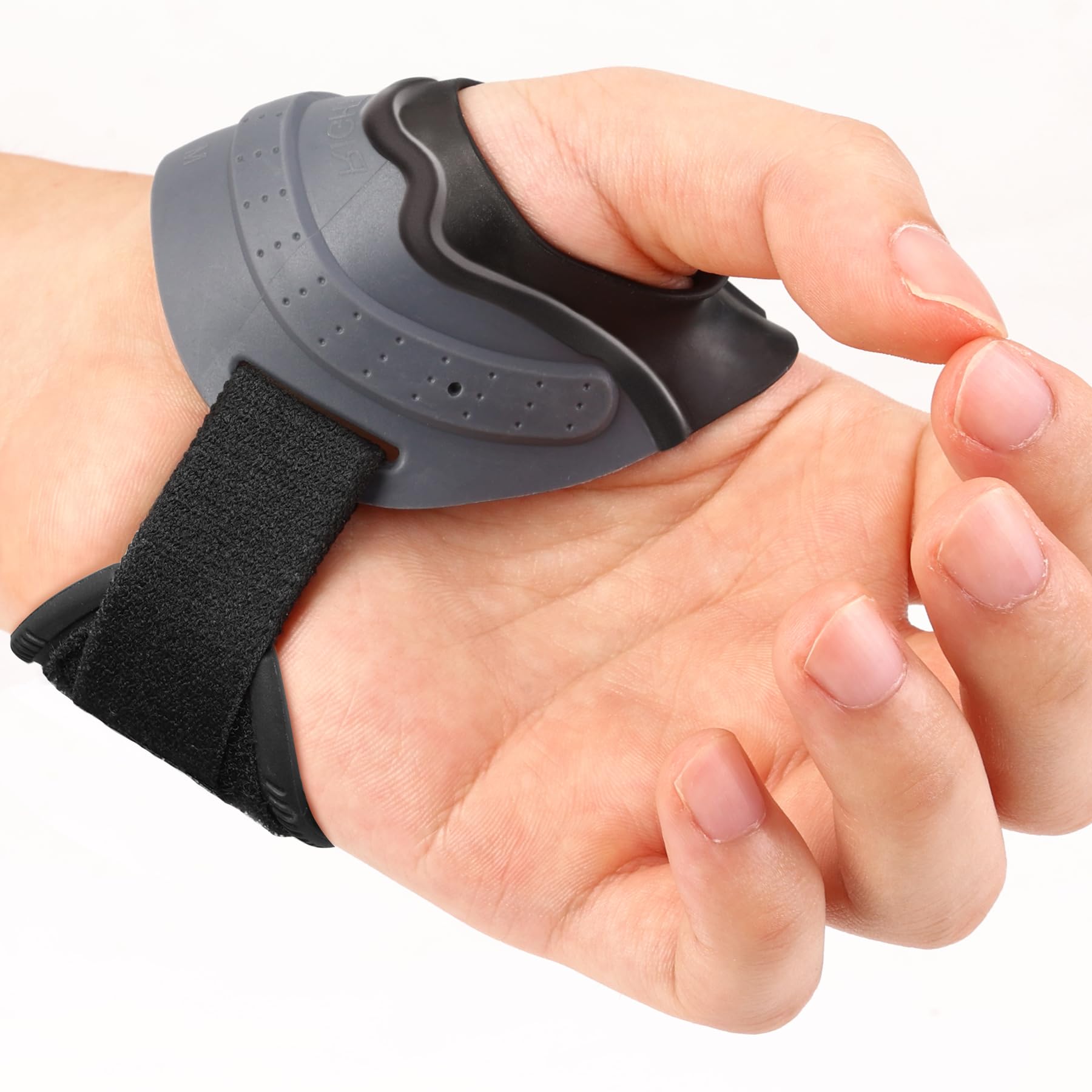 Velpeau CMC Daumenbandage für Arthrose, CMC-Gelenkschmerzlinderung, weich und bequem, stabilisiert das CMC-Gelenk, ohne die Handfunktion einzuschränken (Grau-Linke Hand, M)