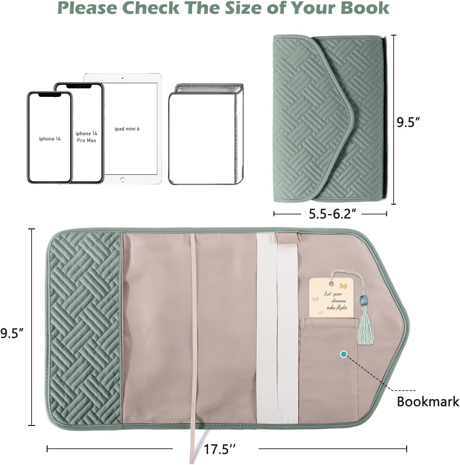 Book Covers for Paperbacks,Reusable Book Protector Bible Cover Book Sleeve image 2