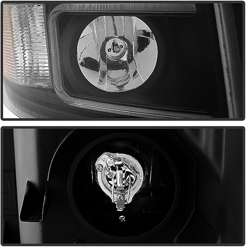 Miniatura 5 de ACANII - Para Chevy Silverado 1500 2500 3500 2007-2013 carcasa negra LED tubo proyector faros delanteros izquierdo+derecho