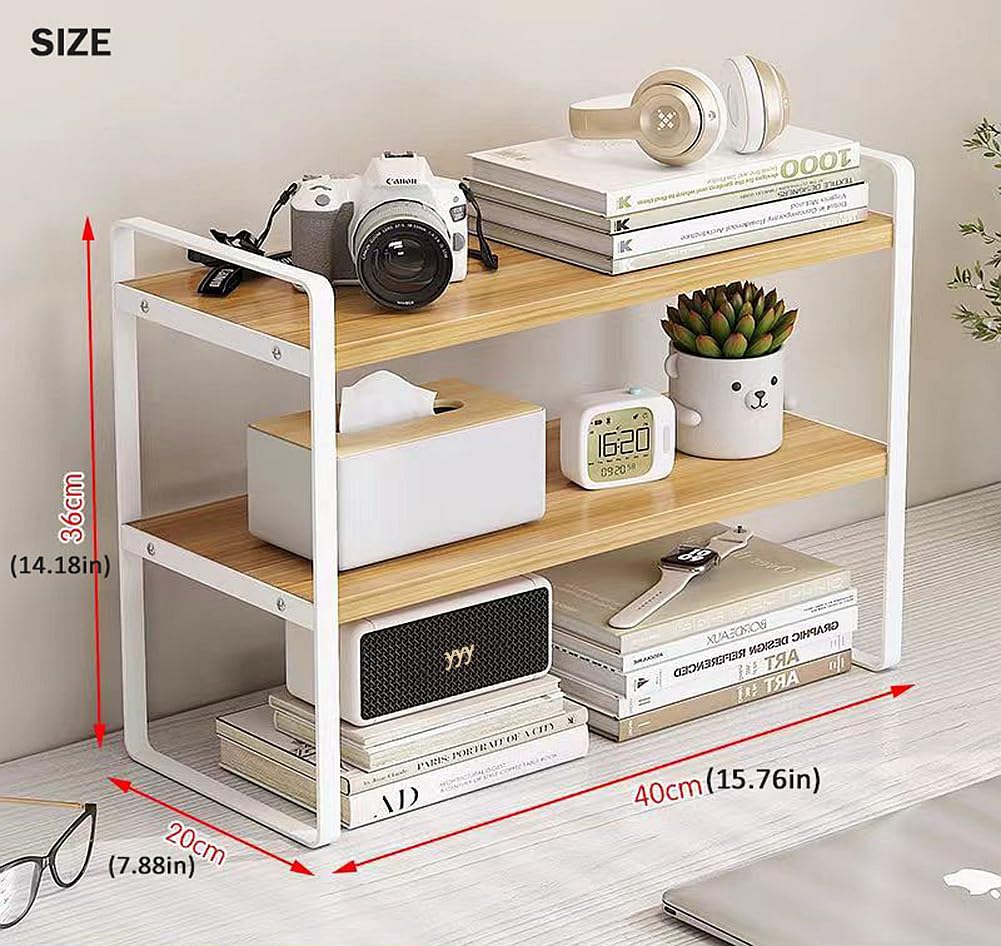 Wooden Bookcase, Office Bookcase, Book Organiser, File Organiser, Desktop Organiser, Office Organiser, Desk Storage Shelf - Image 3
