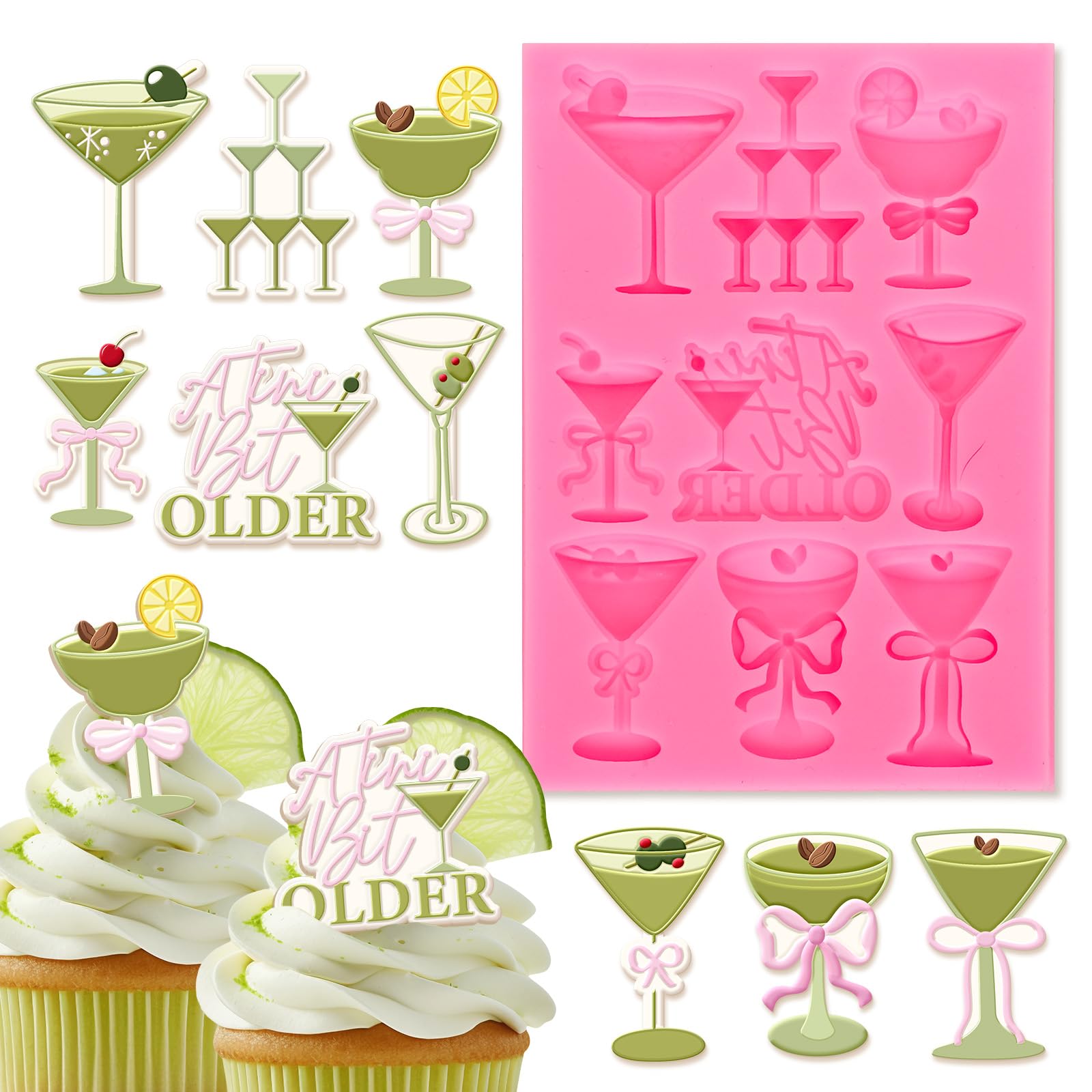 Espresso Martini Silikonform Für Fondant & Schokolade – „A Tini Bit Older“ Design Für Kuchen, Backen & Deko