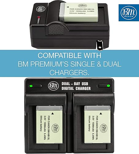 Miniatura 3 de BM Premium Batería NB-13L para cámaras digitales Canon PowerShot SX740 HS, G1 X Mark III, G5 X, G5 X Mark II, G7 X Mark II, G7 X Mark III, G9 X, G9