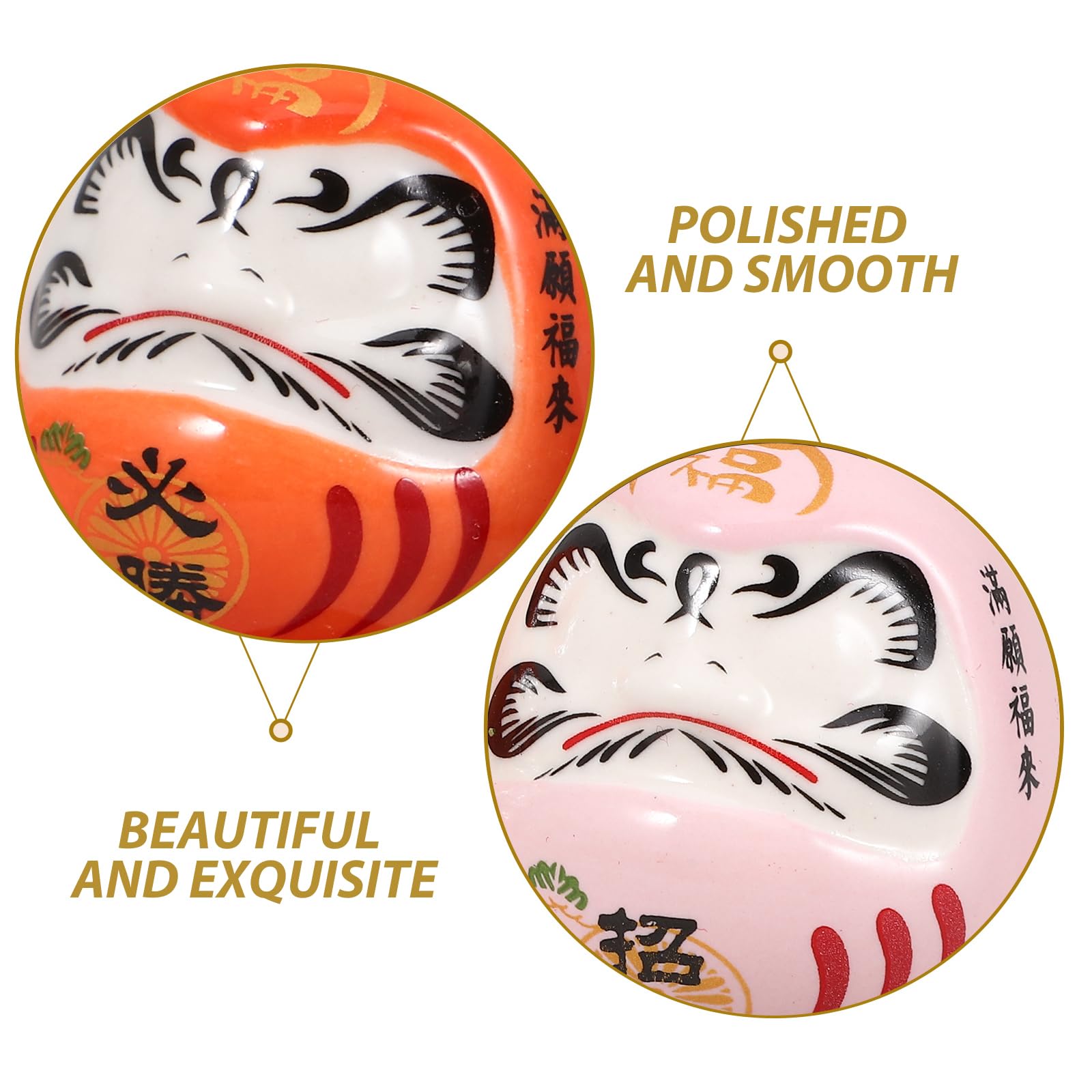 Zerodeko 1 Set Del Dharma in Ceramica Bambola Daruma Giapponese Statua Giapponese Di Daruma Bambola Di Porcellana Daruma Di Porcellana Mini Bambola Daruma Statuina Daruma Zen Daruma