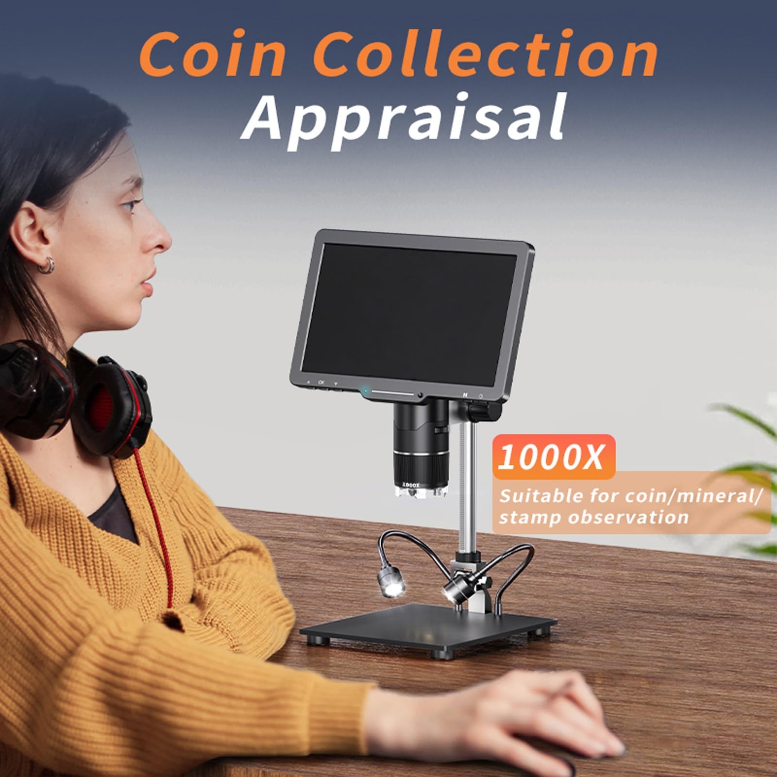 Digitales Mikroskop, 25,7 cm, 2500 x USB, 2 MP, mit LED, für Leiterplattenreparatur, Lötwerkzeug, Digitalmikroskop