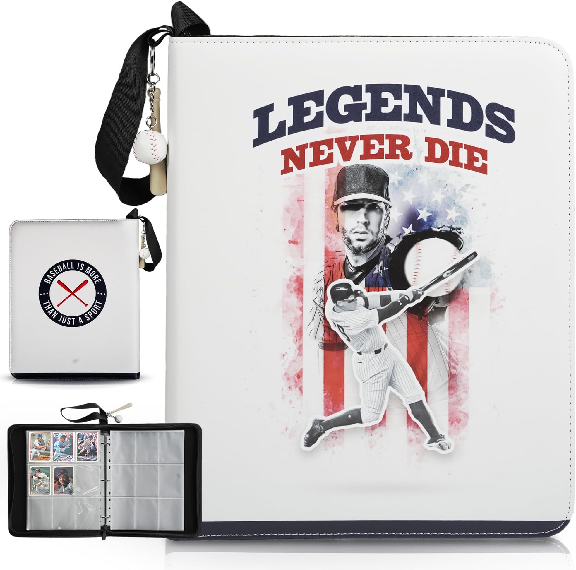 Baseball Binder Baseball Card Binder with keychain Baseball