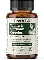 Vista 1 de Sage & Self Cápsulas de curcumina de cúrcuma – 95% extracto de curcumina con jengibre, boswellia y pimienta negra – 1000 mg por porción – Suplemento