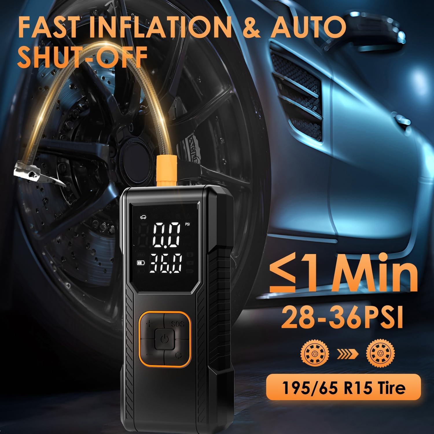 Portable Tire Inflator - Fast & Cordless Air Pump -3 Portable Tire Inflator - Fast & Cordless Air Pump -3